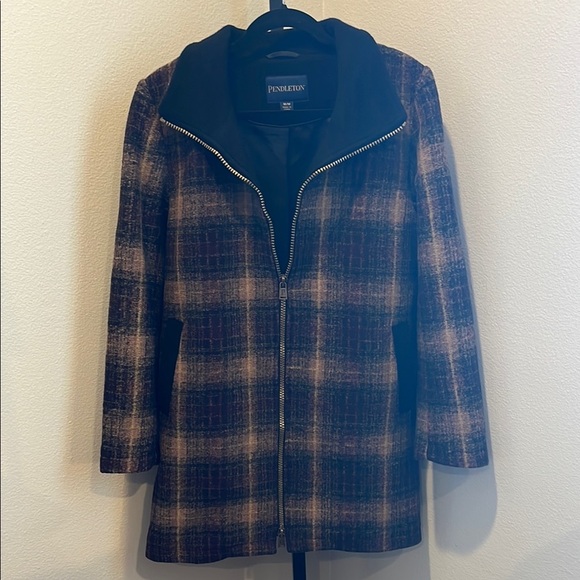 Pendleton Jackets & Blazers - Pendleton Black and Brown Pea Coat Classic Wool Blend
